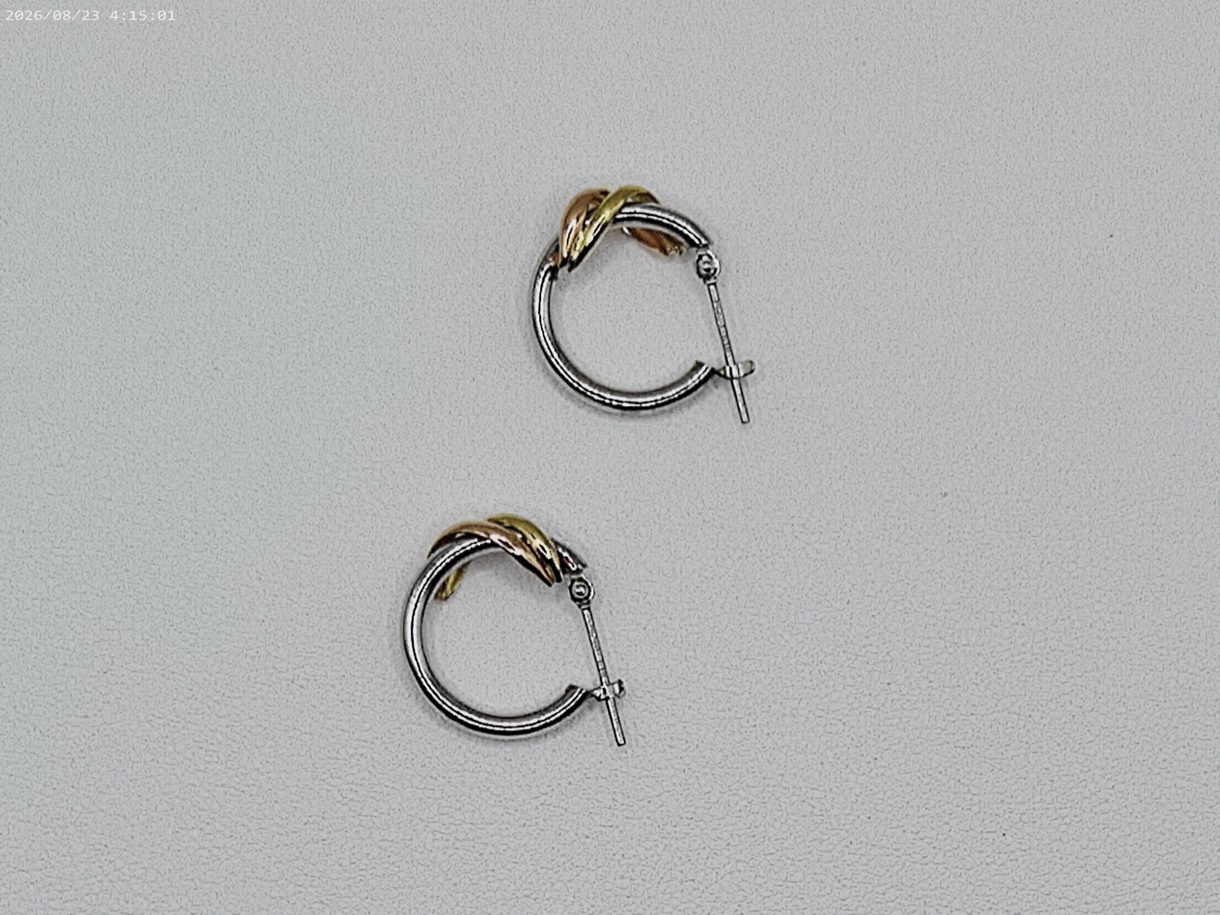 Pt900/K18 コンビ フープピアス|プラチナ900・18金