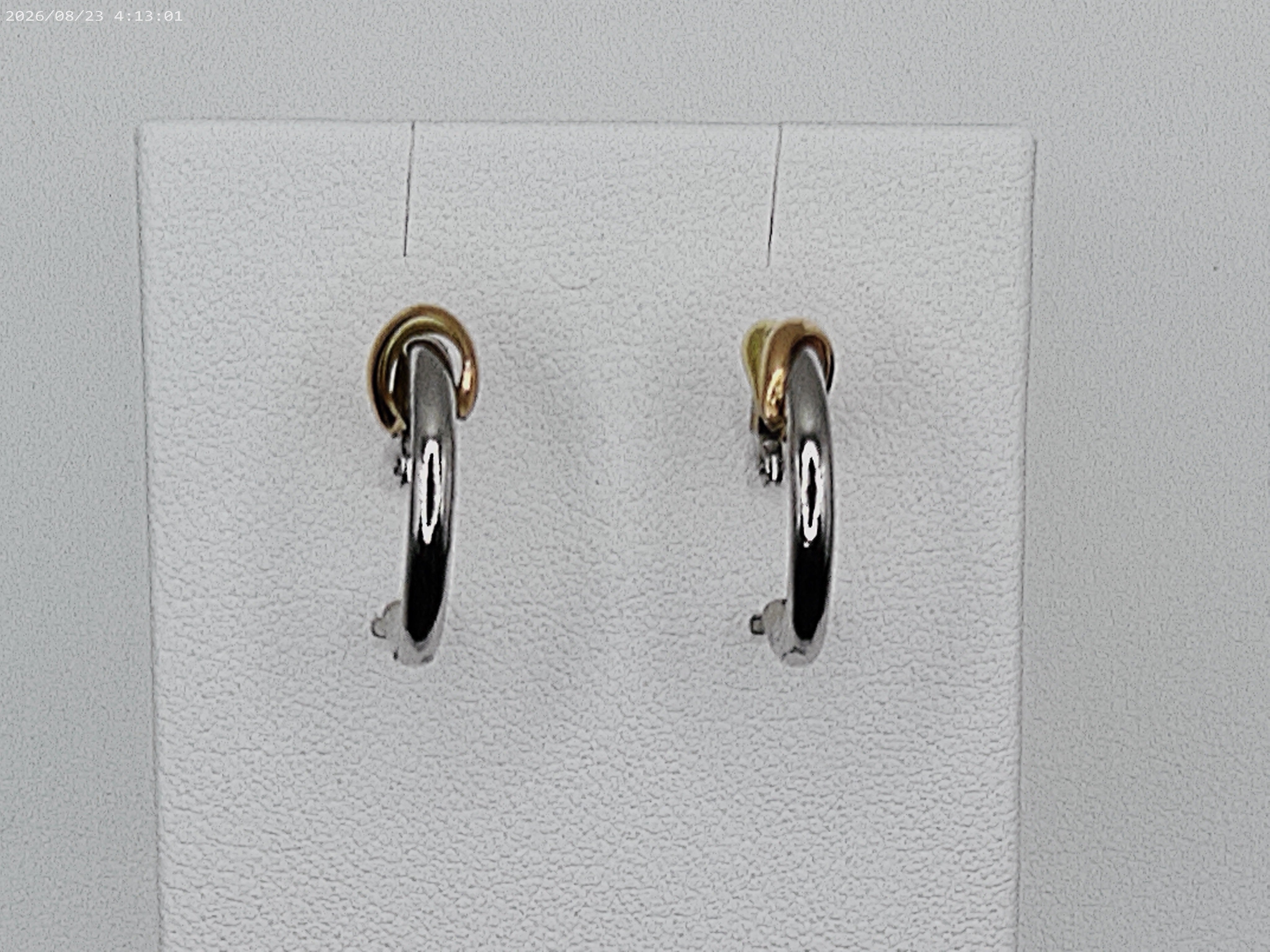 Pt900/K18 コンビ フープピアス｜プラチナ900・18金